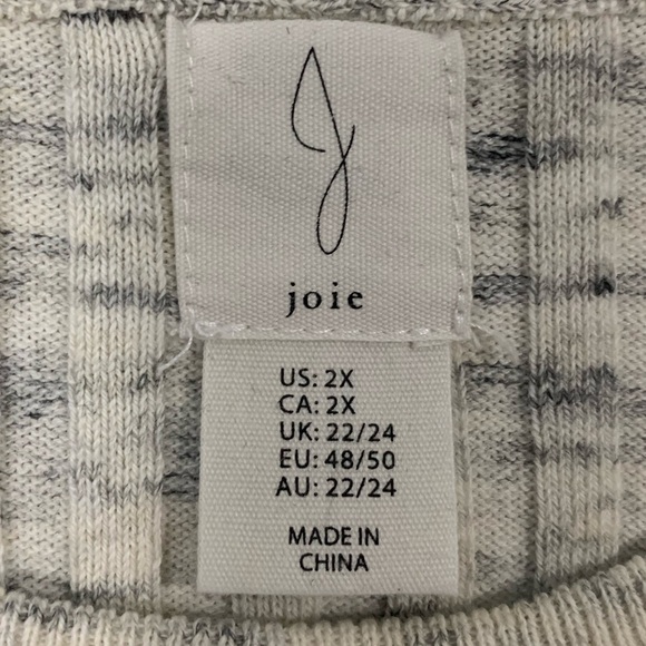 Joie Women’s Size 2X Marled Ribbed Short Sleeved Sweater - Picture 5 of 5